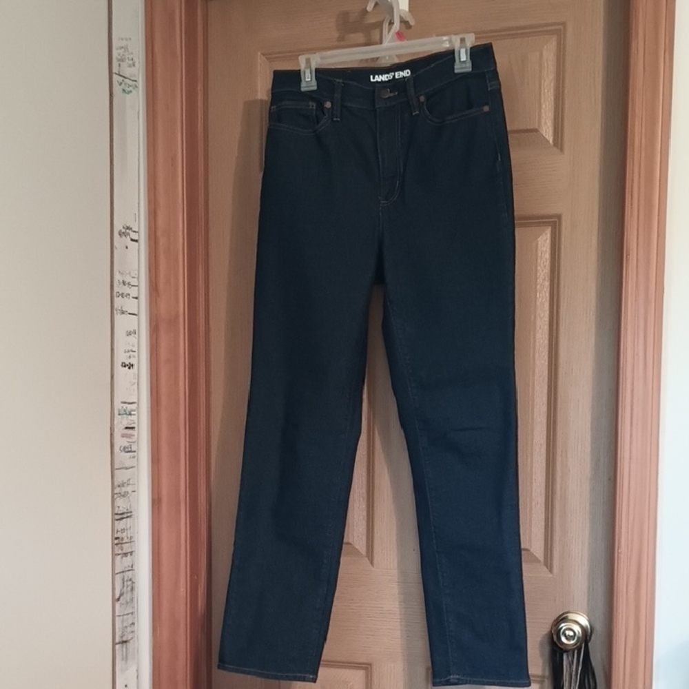 Lands' End Women's Dark Blue Straight Leg Jeans